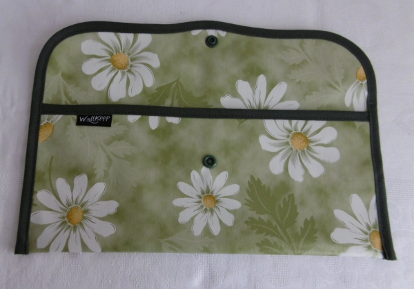 Cutlery bag daisy flowers sewn from oilcloth.-